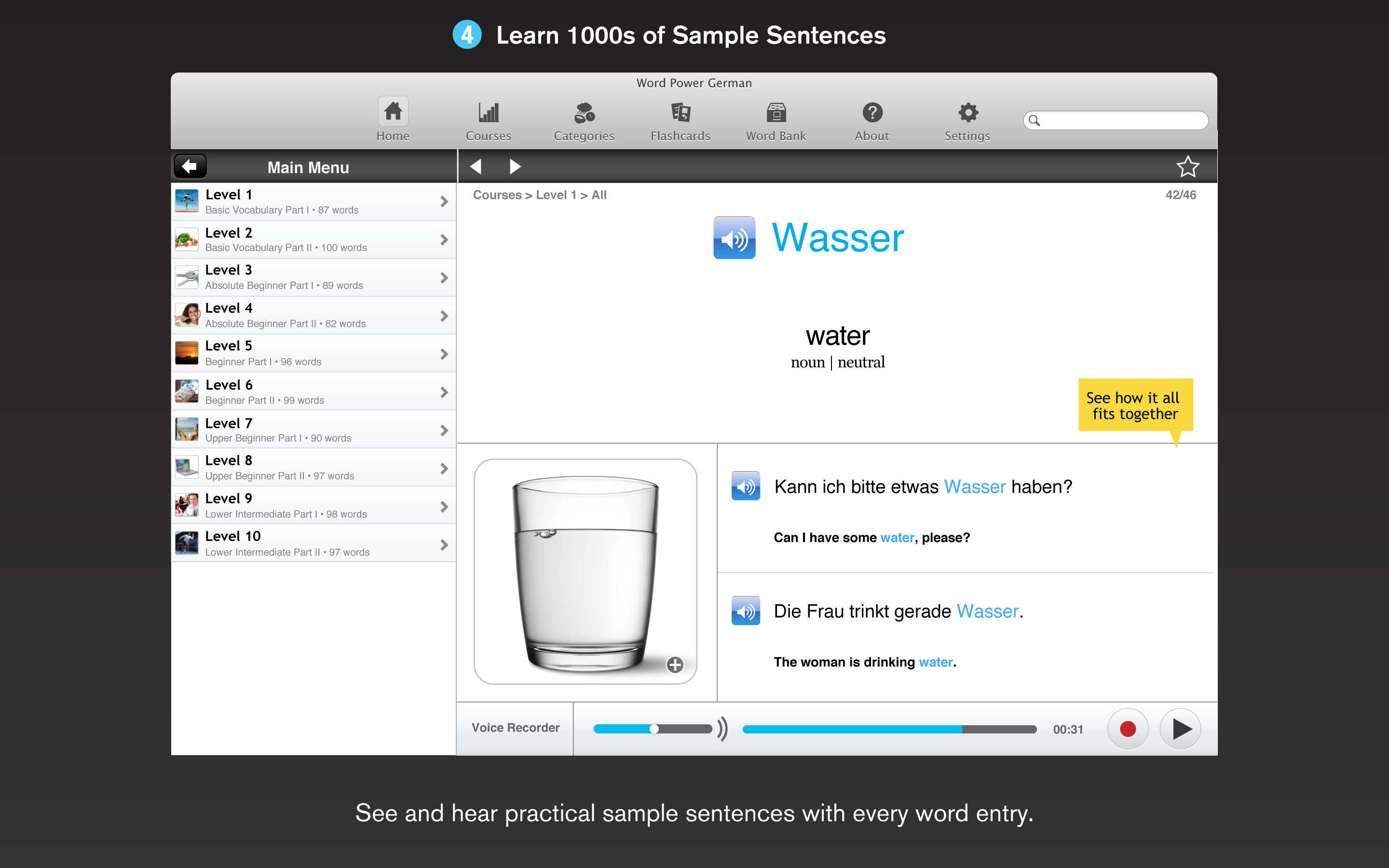 Screenshot 4 - Learn German - Gengo WordPower 